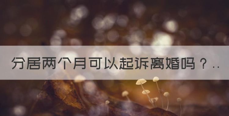 分居两个月可以离婚吗，分居两个月可以起诉离婚图1