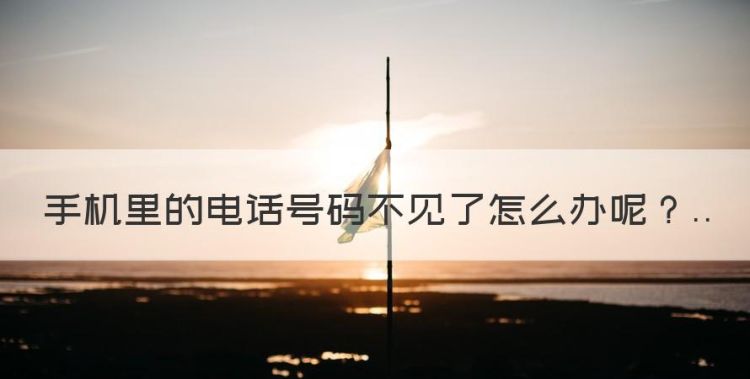 手机里的电话号码不见了怎么办图1