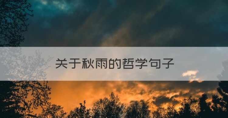 关于秋雨的哲学句子，秋雨意境很美的诗句图1