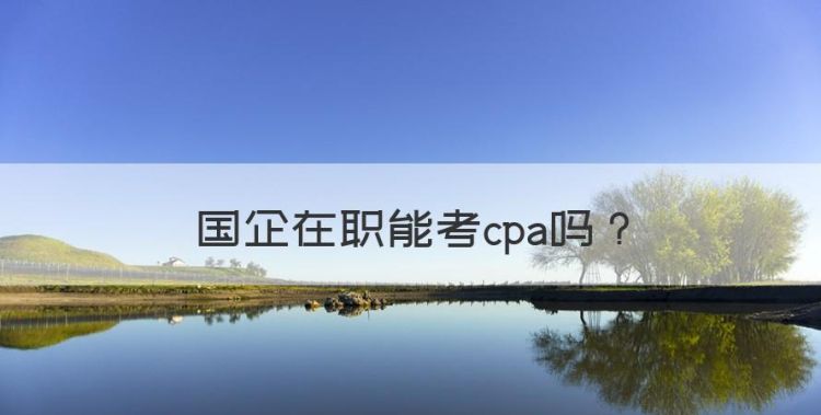 国企在职能考cpa，工作了考cpa现实吗图1