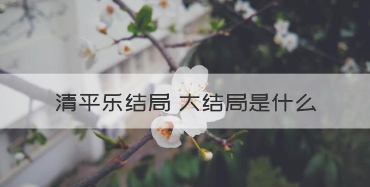 清平乐结局 大结局是什么，《清平乐》每个人物的结局是什么样的图1