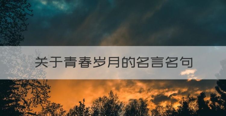 关于青春岁月的名言名句，关于岁月静好的名言名句图1