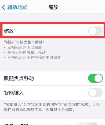 苹果手机iphone 已启用缩放弹框怎么关闭图4