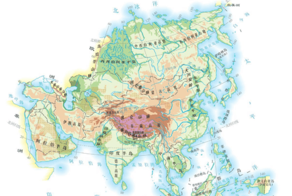 亚洲的平原主要分布在什么地区，亚洲的山地高原主要分布在哪里图2