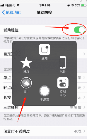 苹果手机iphone 8p辅助圆球怎么设置图7