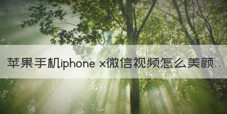 苹果手机iphone x微信怎么美颜图1