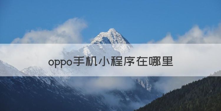 oppo手机小程序在哪里图1