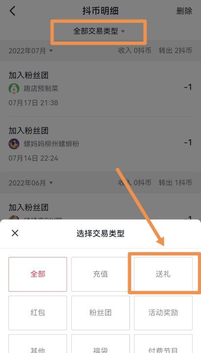 怎么查看抖币送给了哪些人，202版抖音送礼记录怎么查看图12