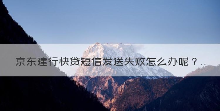 京东金融里的建行快贷有额度吗，京东建行快贷短信发送失败怎么办图1