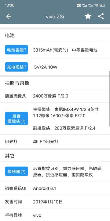vivoz3i电池多少毫安，vivoz3i标准版电池多少毫安图2