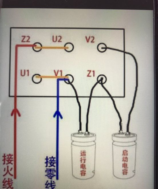 单相电机电容怎么接，单相双电容电机上的电容怎样接法视频图4