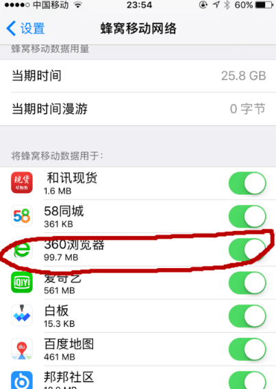 苹果手机iphone 移动数据开关在哪里图11