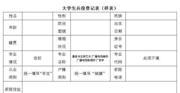 兵役登记填写内容，高三兵役登记怎么填图2