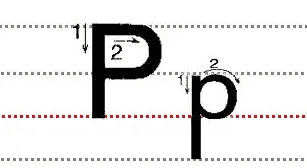 p的大写字母怎么占格，p在四线三格里怎么写图3