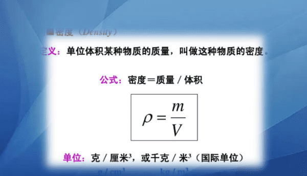 密度国际单位是什么