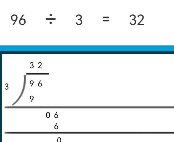 96除以3的方法是什么，96除以3的竖式怎么列图1