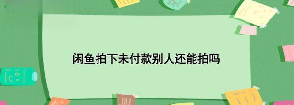 闲鱼拍下未付款别人还能拍，咸鱼拍下未付款别人可以再买吗图2